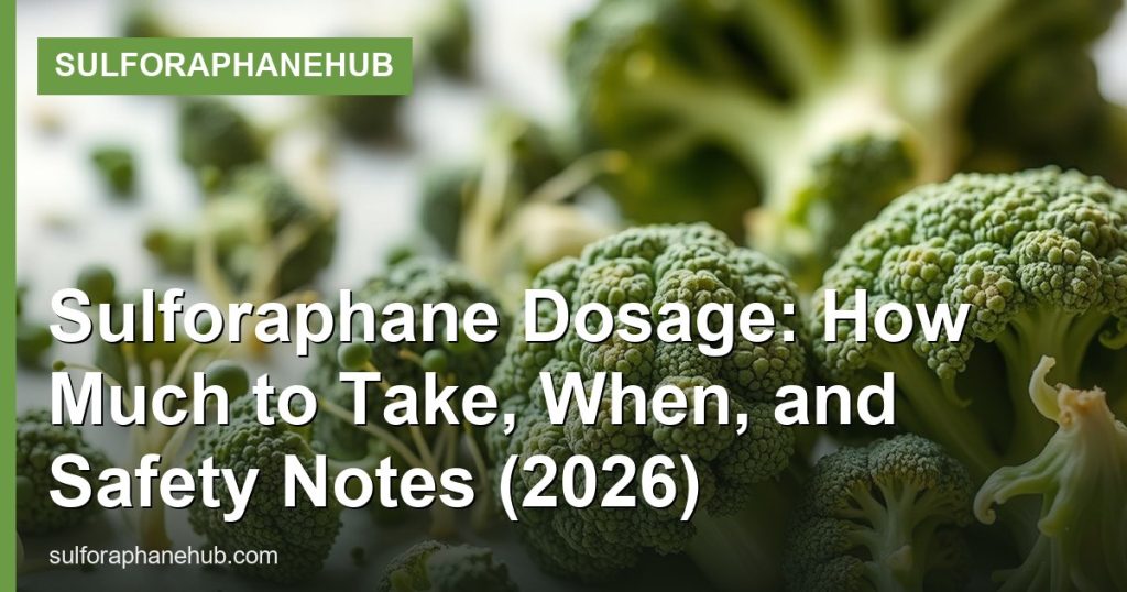 Sulforaphane Dosage: How Much to Take, When, and Safety Notes (2026) - SulforaphaneHub